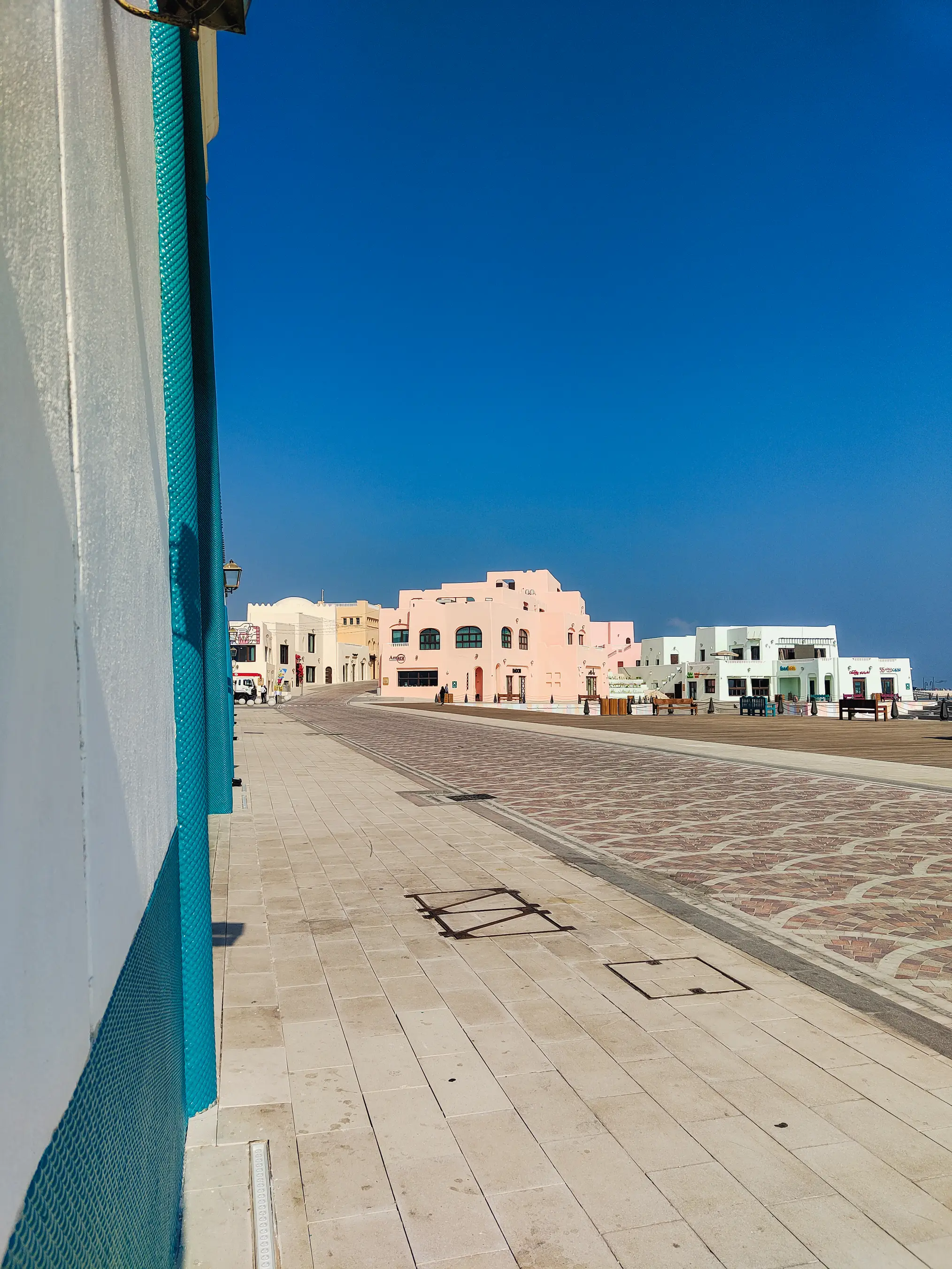 A shot from the fish market showing the open area of Mina District.